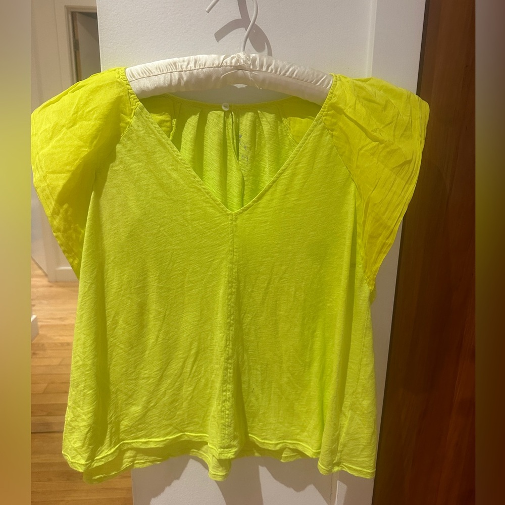 Velvet neon yellow summer top.